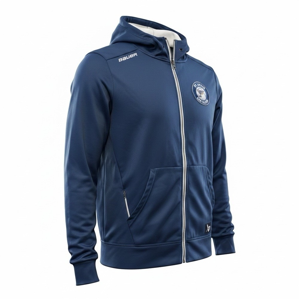 Bauer St. Louis AAA Blues Logo Blue Full Zip Hooded Jacket Hoodie Size S